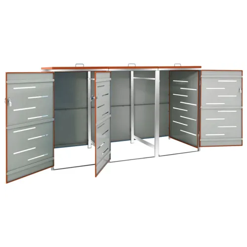 Spremište za kante za smeće 207 x 77,5 x 115 cm čelično - Narančasta 3 Cijena