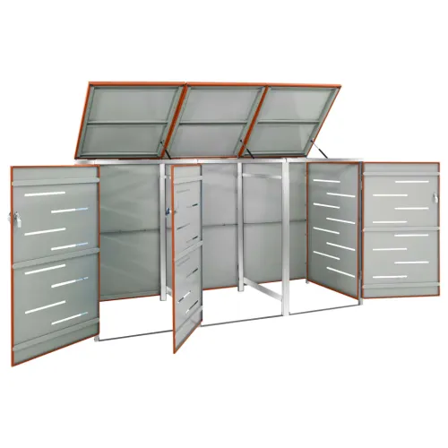 Spremište za kante za smeće 207 x 77,5 x 115 cm čelično - Narančasta 3 Cijena