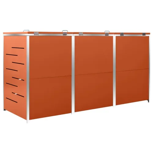Spremište za kante za smeće 207 x 77,5 x 115 cm čelično - Narančasta 3 Cijena