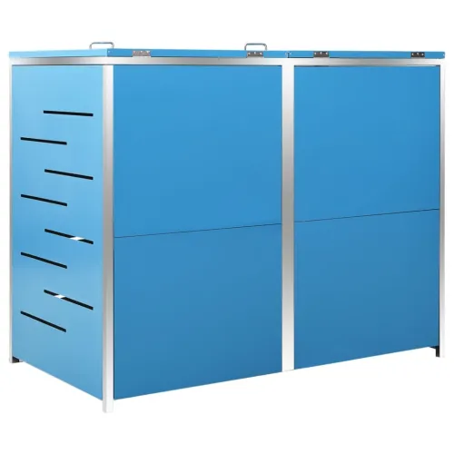 Spremište za dvije kante za smeće 138 x 77,5 x 115 cm čelično - Plava 2 Cijena