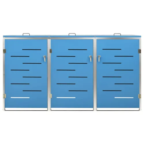 Spremište za kante za smeće 207 x 77,5 x 115 cm čelično - Plava 3 Cijena