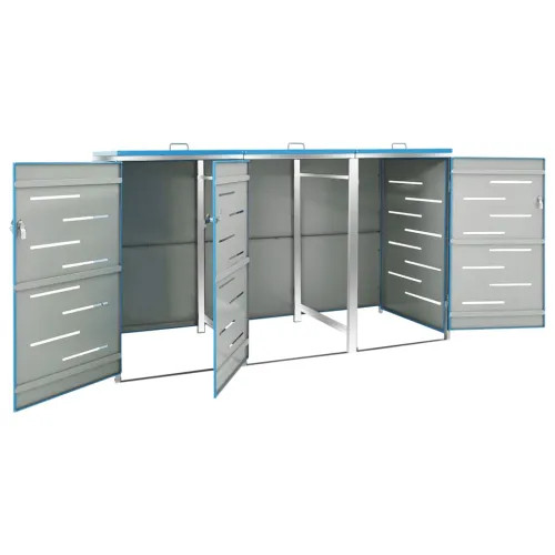 Spremište za kante za smeće 207 x 77,5 x 115 cm čelično - Plava 3 Cijena