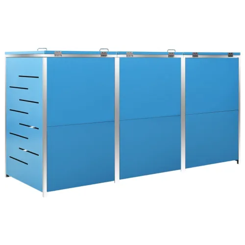 Spremište za kante za smeće 207 x 77,5 x 115 cm čelično - Plava 3 Cijena