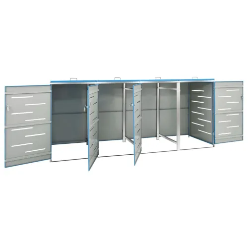 Spremište za četiri kante za smeće 276,5x77,5x115 cm čelično - Plava 4 Cijena