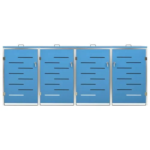 Spremište za četiri kante za smeće 276,5x77,5x115 cm čelično - Plava 4 Cijena