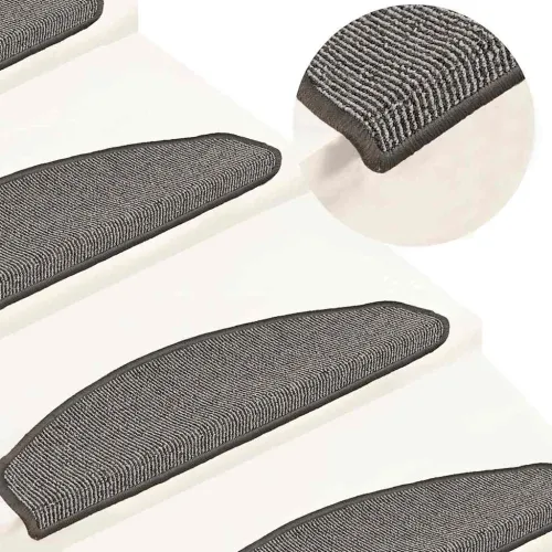 Prostirke za stepenice 15 kom 65x21x4 cm sive poluokrugle velike - Siva 65 x 21 x 4 cm Cijena