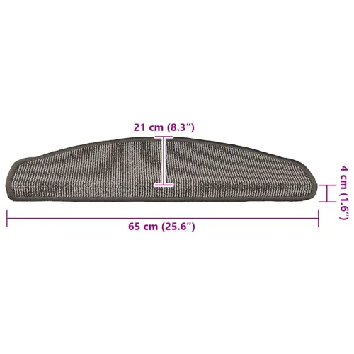 Prostirke za stepenice 15 kom 65x21x4 cm sive poluokrugle velike - Siva 65 x 21 x 4 cm Cijena