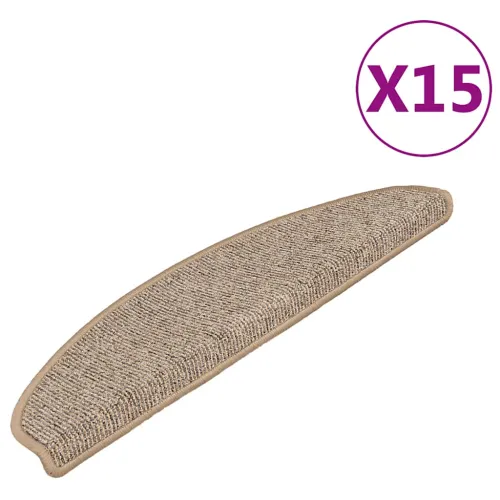 Prostirke za stepenice 15 kom 65x21x4 cm Smeđe poluokrugle velike - Smeđa 65 x 21 x 4 cm Cijena