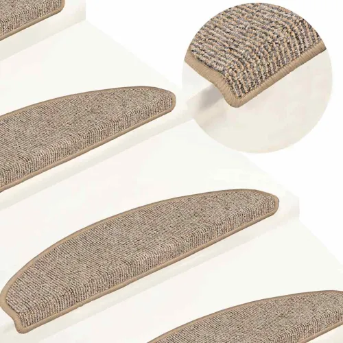 Prostirke za stepenice 15 kom 65x21x4 cm Smeđe poluokrugle velike - Smeđa 65 x 21 x 4 cm Cijena