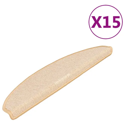 Prostirke za stepenice 15 kom 65x21x4 cm krem poluokrugle velike - Krema 65 x 21 x 4 cm Cijena