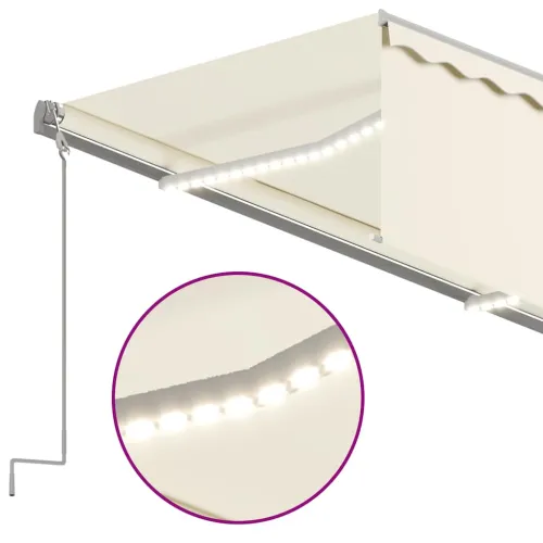 Automatska tenda s roletom i senzorom LED 3 x 2,5 m krem - Krema 3 x 2.5 m Cijena