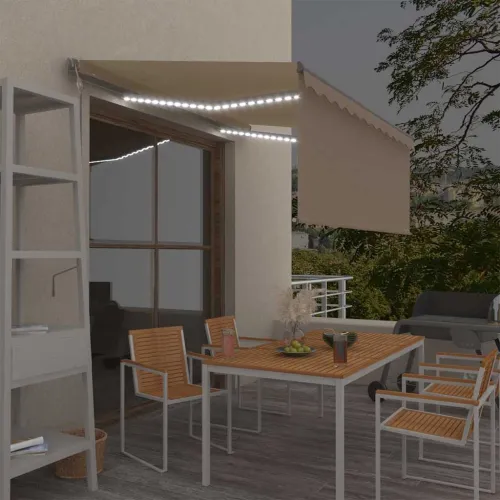 Automatska tenda s roletom i senzorom LED 3 x 2,5 m krem - Krema 3 x 2.5 m Cijena