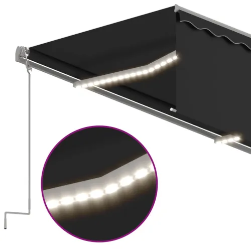 Automatska tenda s roletom i senzorom LED 3 x 2,5 m antracit - Antracit 3 x 2.5 m Cijena