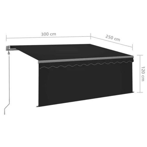 Automatska tenda s roletom i senzorom LED 3 x 2,5 m antracit - Antracit 3 x 2.5 m Cijena