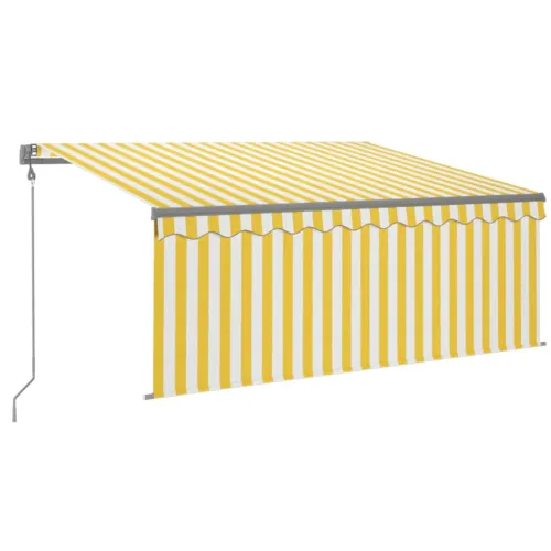 Automatska tenda s roletom i senzorom LED 3,5x2,5 m žuto-bijela - Žuta i bijela 3.5 x 2.5 m Cijena