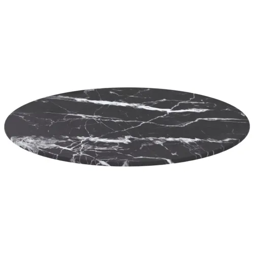 Stolna ploča crna Ø 50 x 0,8 cm staklena s mramornim uzorkom - Crno-bijelo Ø 50 cm Cijena