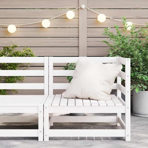 Kutna vrtna sofa bijela od masivne borovine - Bijela 1 kutna sofa Cijena