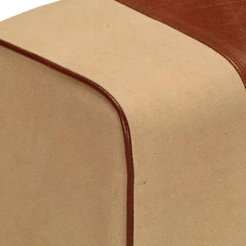 Gimnastička klupa smeđa 38 cm prava koža i masivno drvo manga - Smeđa i bijela 38 cm s 4 noge Cijena