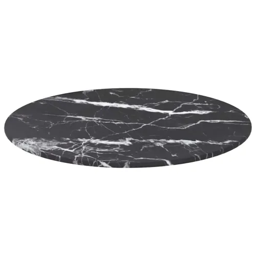 Stolna ploča crna Ø 40 x 0,8 cm staklena s mramornim uzorkom - Crno-bijelo Ø 40 cm Cijena