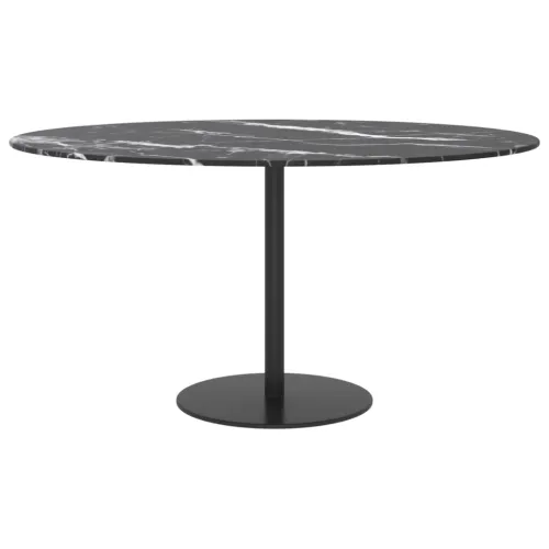 Stolna ploča crna Ø 80 x 1 cm staklena s mramornim uzorkom - Crno-bijelo Ø 80 cm Cijena