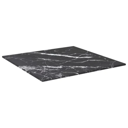 Stolna ploča crna 40 x 40 cm 6 mm staklena s mramornim uzorkom - Crno-bijelo 40 x 40 cm Cijena