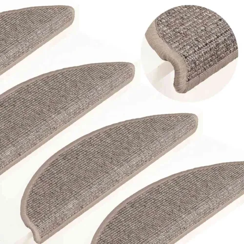 Prostirke za stepenice 15 kom 56x17x3 cm tamno bež poluokrugle - Tamnobež 56 x 17 x 3 cm Cijena