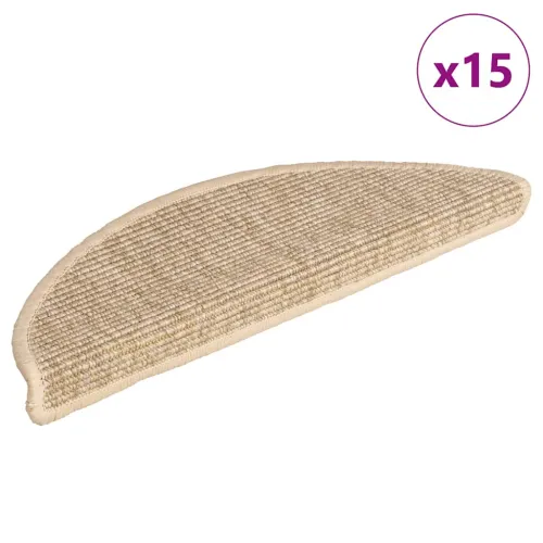 Prostirke za stepenice 15 kom 56x17x3 cm svijetlo bež poluokrugle - Svjetlobež 56 x 17 x 3 cm Cijena