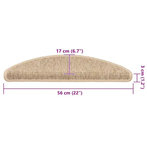 Prostirke za stepenice 15 kom 56x17x3 cm svijetlo bež poluokrugle - Svjetlobež 56 x 17 x 3 cm Cijena
