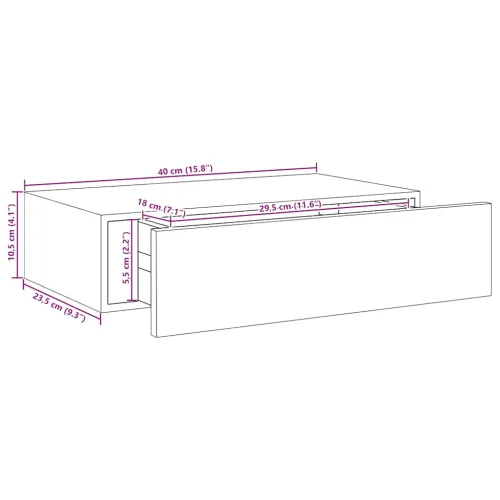 Zidne police s ladicom 2 kom boja hrasta 40 x 23,5 x 10 cm MDF - Boja hrasta 40 x 23.5 x 10 cm 2 Cijena