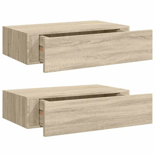 Zidne police s ladicom 2 kom boja hrasta 40 x 23,5 x 10 cm MDF - Boja hrasta 40 x 23.5 x 10 cm 2 Cijena