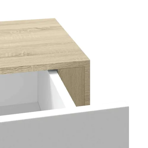 Zidna polica s ladicama hrast i bijela 40x23,5x10 cm MDF - Boja hrasta i bijela 40 x 23.5 x 10 cm 1 Cijena