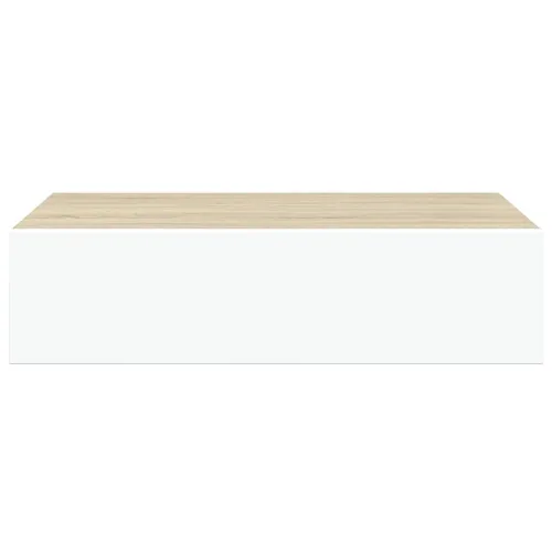 Zidna polica s ladicama hrast i bijela 40x23,5x10 cm MDF - Boja hrasta i bijela 40 x 23.5 x 10 cm 1 Cijena