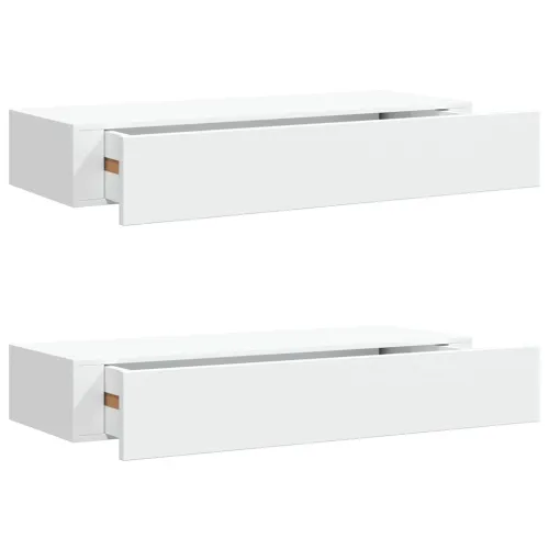 Zidne police s ladicom 2 kom bijele 60 x 23,5 x 10 cm MDF - Bijela 60 x 23.5 x 10 cm 2 Cijena