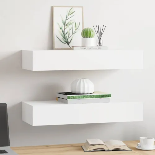 Zidne police s ladicom 2 kom bijele 60 x 23,5 x 10 cm MDF - Bijela 60 x 23.5 x 10 cm 2 Cijena