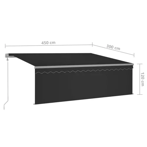 Automatska tenda s roletom i senzorom LED 4,5 x 3 m antracit - Antracit 4.5 x 3 m Cijena