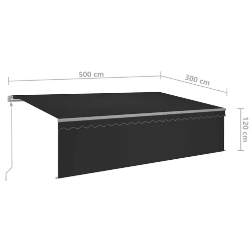 Automatska tenda s roletom i senzorom LED 5 x 3 m antracit - Antracit 5 x 3 m Cijena