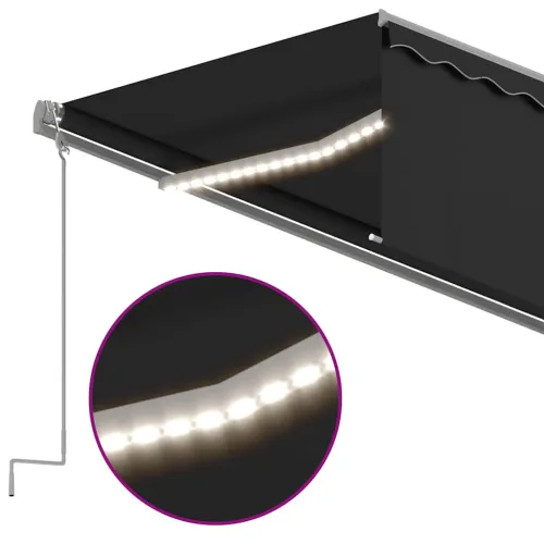 Automatska tenda s roletom i senzorom LED 5 x 3 m antracit - Antracit 5 x 3 m Cijena