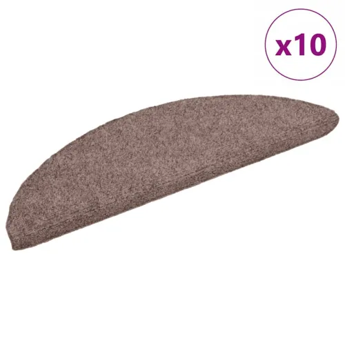 Prostirke za stepenice, samoljepljive, 10 kom, 56x17x3 cm, svijetlosmeđe, poluokrugle - Svjetlosmeđa 56 x 17 x 3 cm 10 Cijena