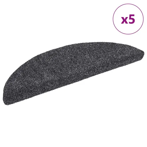 Prostirke za stepenice, samoljepljive, 5 kom, 56x17x3 cm, tamno sive, poluokrugle - Tamno siva 56 x 17 x 3 cm 5 Cijena