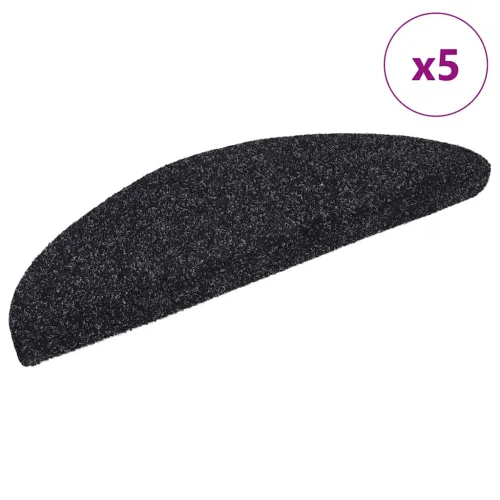Prostirke za stepenice, samoljepljive, 5 kom, 56x17x3 cm, crne, poluokrugle - Crna 56 x 17 x 3 cm 5 Cijena