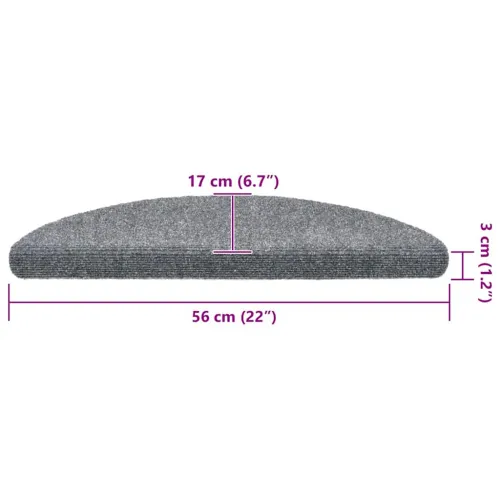 Prostirke za stepenice, samoljepljive, 5 kom, 56x17x3 cm, svijetlo sive, poluokrugle - Svjetlosiva 56 x 17 x 3 cm 5 Cijena