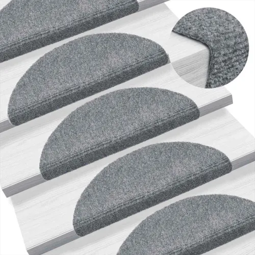 Prostirke za stepenice, samoljepljive, 5 kom, 56x17x3 cm, svijetlo sive, poluokrugle - Svjetlosiva 56 x 17 x 3 cm 5 Cijena