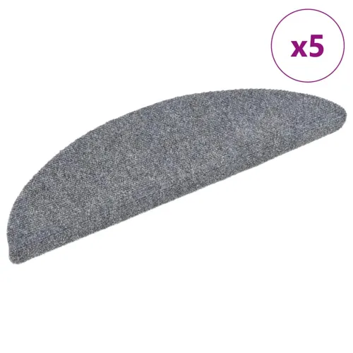 Prostirke za stepenice, samoljepljive, 5 kom, 56x17x3 cm, svijetlo sive, poluokrugle - Svjetlosiva 56 x 17 x 3 cm 5 Cijena