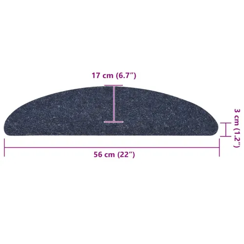 Prostirke za stepenice samoljepljive 10 kom 56x17x3 cm plave poluokrugle - Plava 56 x 17 x 3 cm 10 Cijena