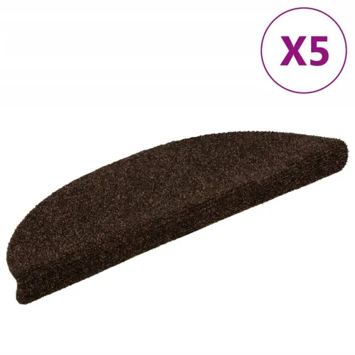 Prostirke za stepenice, samoljepljive, 5 kom, 56x17x3 cm, smeđe, poluokrugle - Smeđa 56 x 17 x 3 cm 5 Cijena