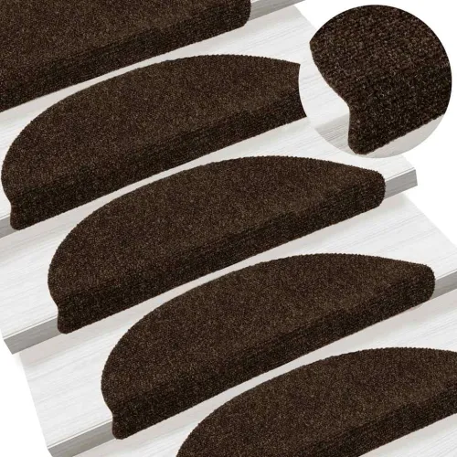 Prostirke za stepenice, samoljepljive, 5 kom, 56x17x3 cm, smeđe, poluokrugle - Smeđa 56 x 17 x 3 cm 5 Cijena