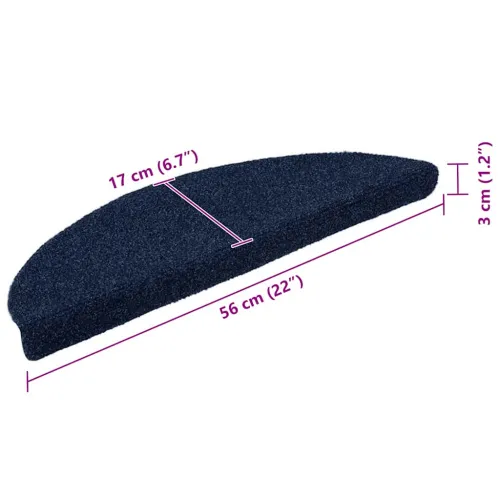Prostirke za stepenice, samoljepljive, 5 kom. 56x17x3 cm, tamnoplave, poluokrugle - Mornarsko plava 56 x 17 x 3 cm 5 Cijena