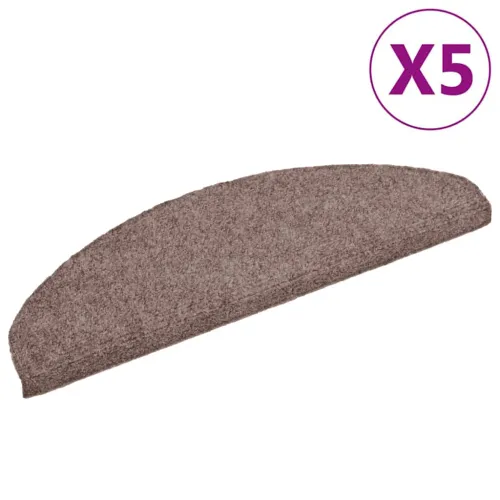 Prostirke za stepenice, samoljepljive, 5 kom. 65x21x4 cm, svijetlosmeđe, poluokrugle, velike - Svjetlosmeđa 65 x 21 x 4 cm 5 Cijena