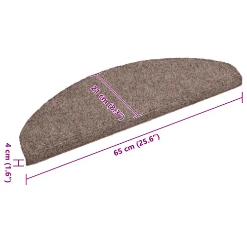 Prostirke za stepenice, samoljepljive, 5 kom. 65x21x4 cm, svijetlosmeđe, poluokrugle, velike - Svjetlosmeđa 65 x 21 x 4 cm 5 Cijena