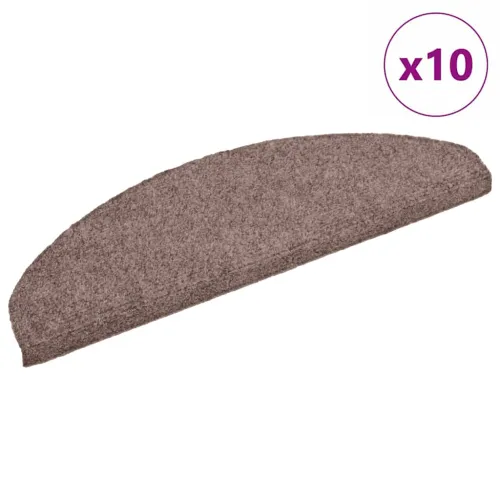 Prostirke za stepenice, samoljepljive, 10 kom. 65x21x4 cm, svijetlosmeđe, poluokrugle, velike - Svjetlosmeđa 65 x 21 x 4 cm 10 Cijena